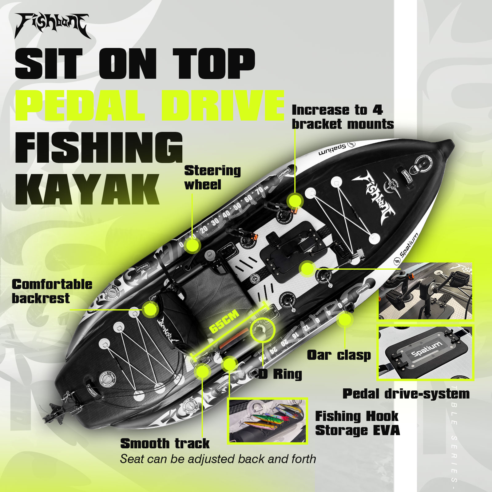 Spatium Pedal Kayak Inflatable - Fishing Kayak Pedal Drive review and price